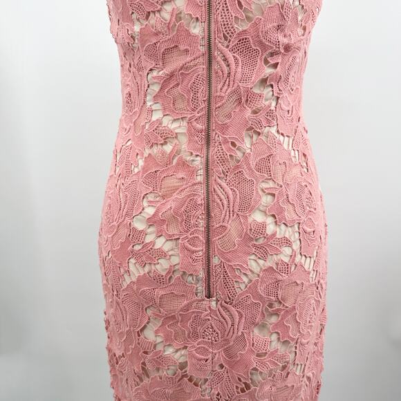 KEEPSAKE the Label Lonely Love Lace Overlay Halter Midi Dress in Rose Size S - Picture 7 of 14